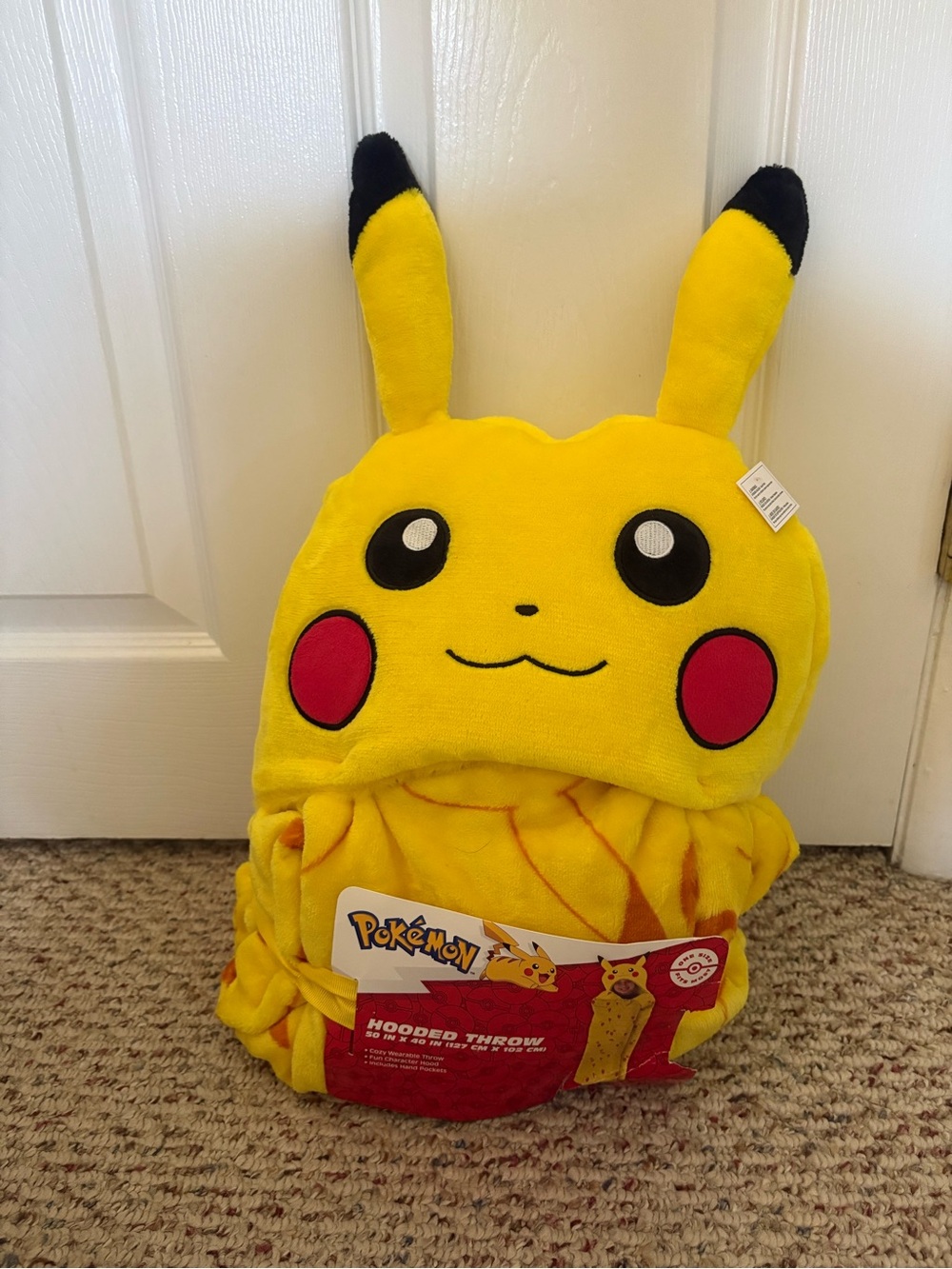 Pokemon Pikachu Yellow Hooded Throw Blanket with Ears